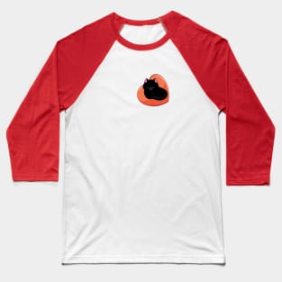 Black cat sleep on heart Baseball T-Shirt